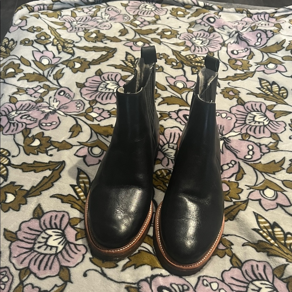 Black Leather Ankle Boots